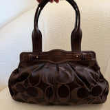 Brown Optic Signature Coach Garnett Turnlock Bag