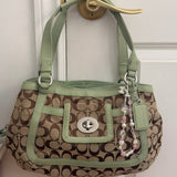 Coach Green Trim Penelope Tote Bag