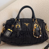 Black Prada Nylon Ruffle Bag