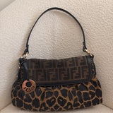 Fendi Zucca / Leopard Chef Shoulder Bag