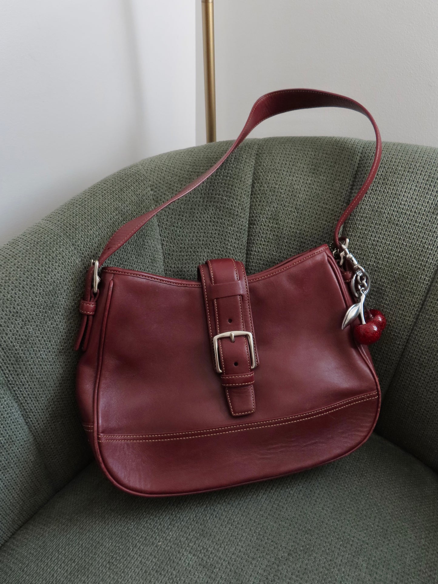 Coach Burgundy Hamptons Hobo Bag