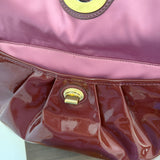 Coach Burgundy Peyton Patent Leather Turnlock Legacy Bag