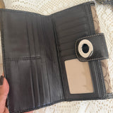 Coach Brown Turnlock Signature Wallet