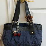 Coach Navy Shimmer Leather Soho Tote Bag