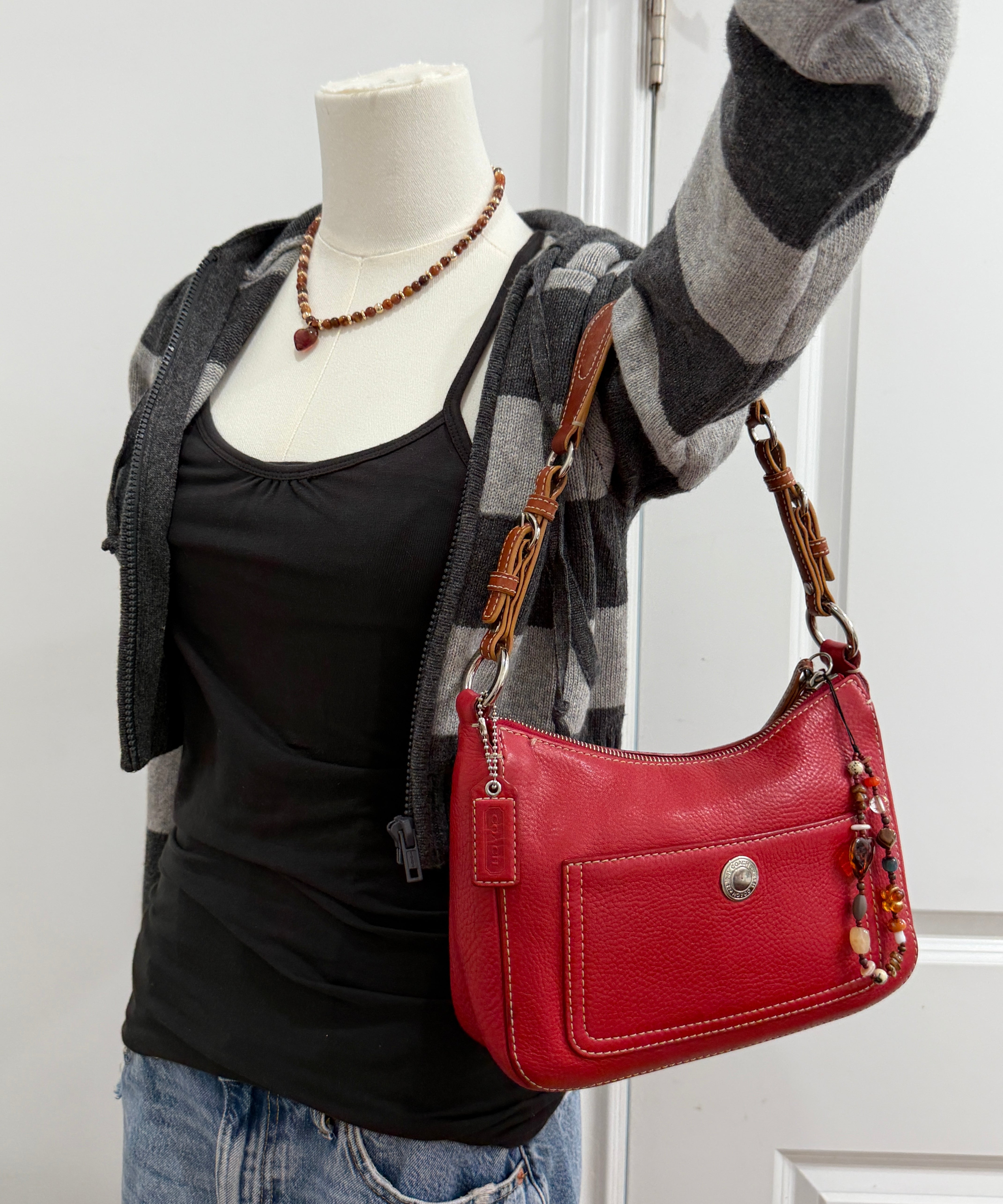 Coach Red Leather Chelsea Shoulder Bag
