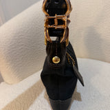 Coach Black Monogram Shoulder Bag with Brass Hardware