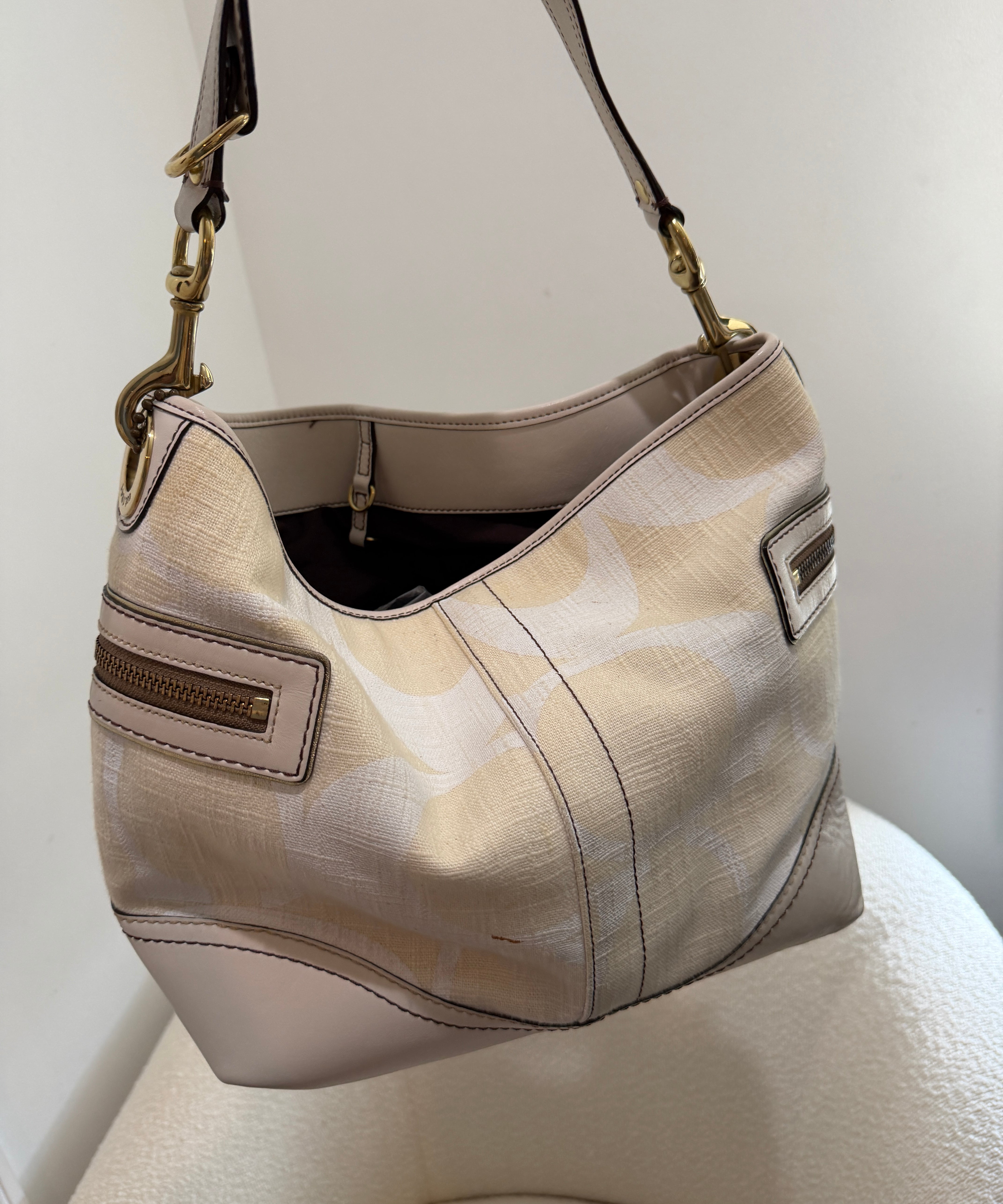 Coach Cream Cotton Ergo Tote Bag