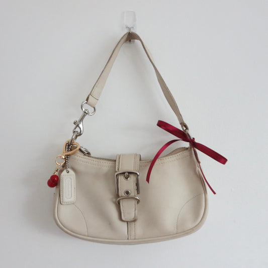 Coach White Demi Hamptons Buckle Bag