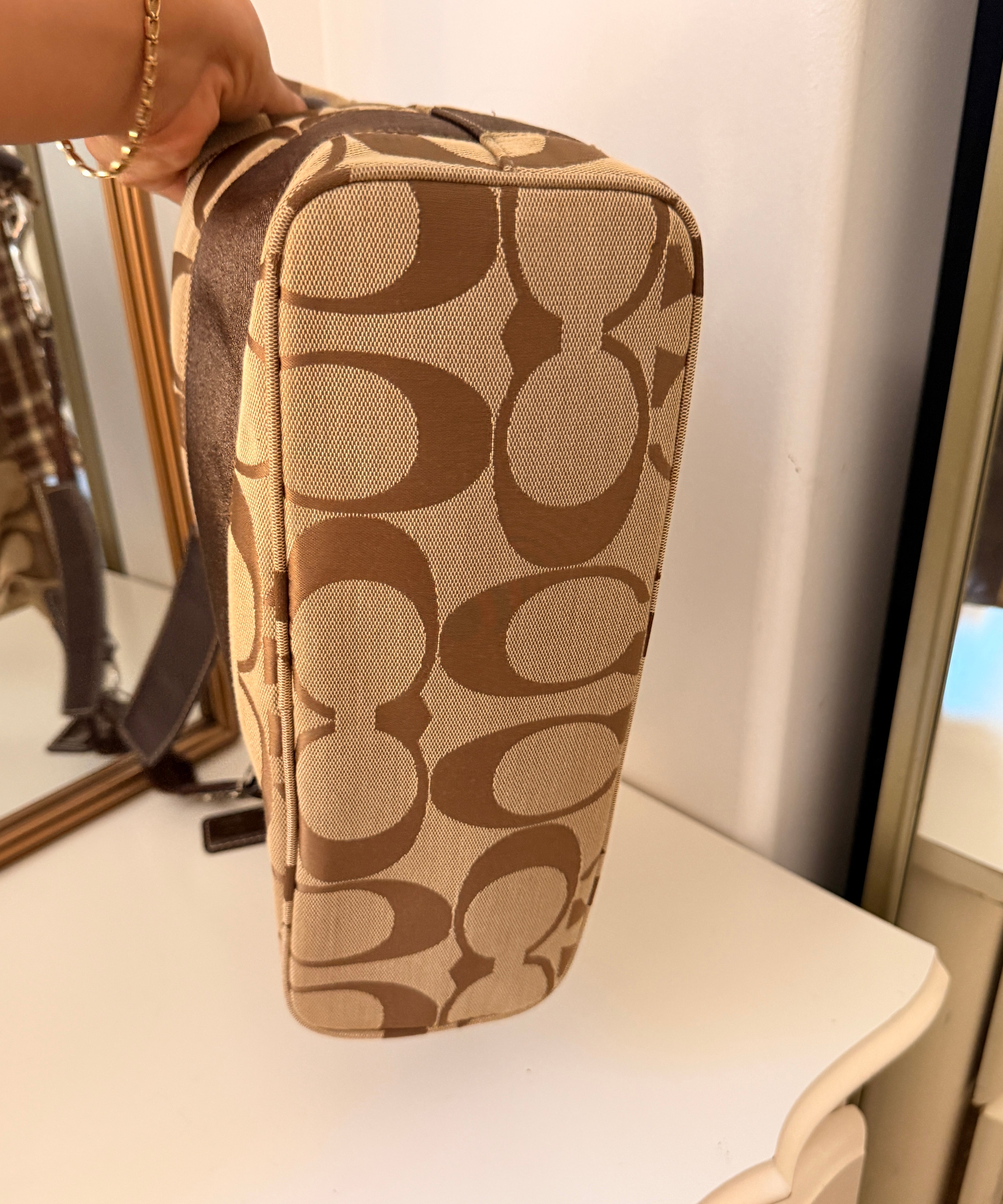 Coach Brown Stripe Signature Shoulder Bag