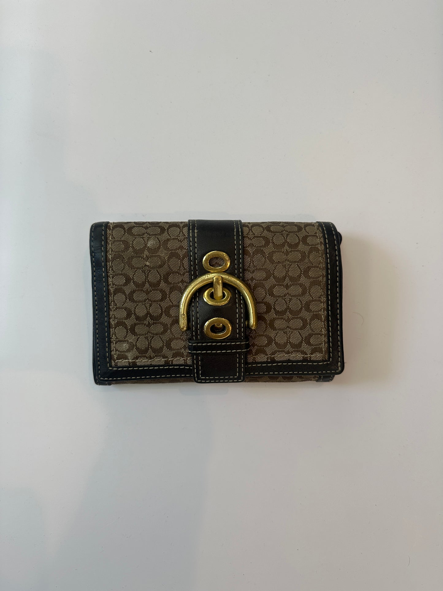 Coach Brown Soho Brass Signature Wallet