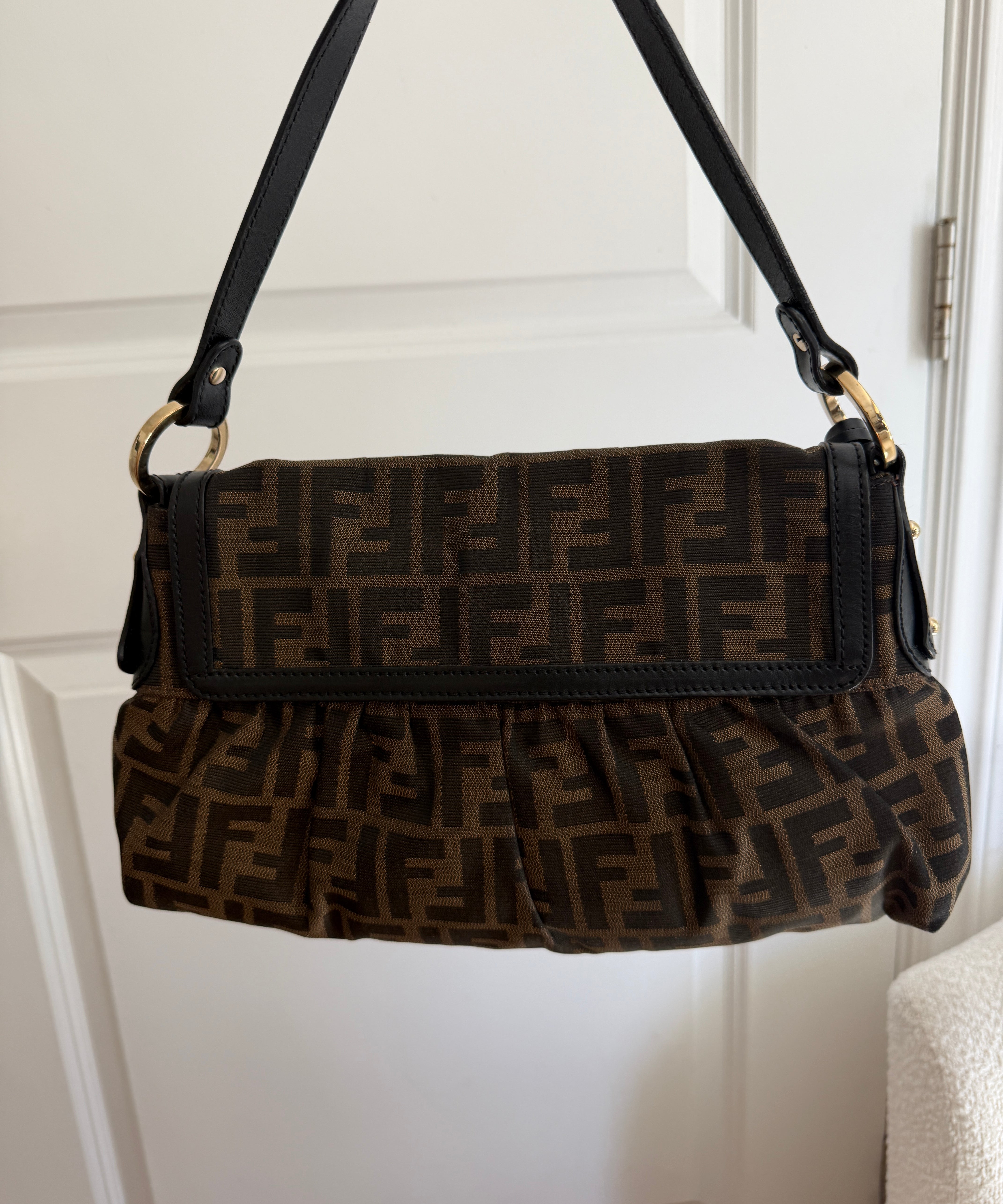 Brown Fendi Zucca Chef Shoulder Bag