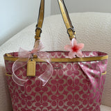 Rare Coach Pink Signature Tote Bag