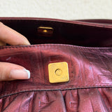 Red Shimmer Fendi Zucca Chef Shoulder Bag