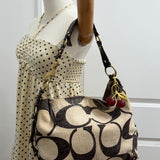 Rare Coach Chocolate Cotton Large Carly Bag