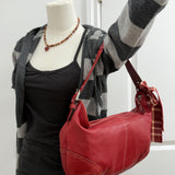 Coach Red Leather Hobo Bag