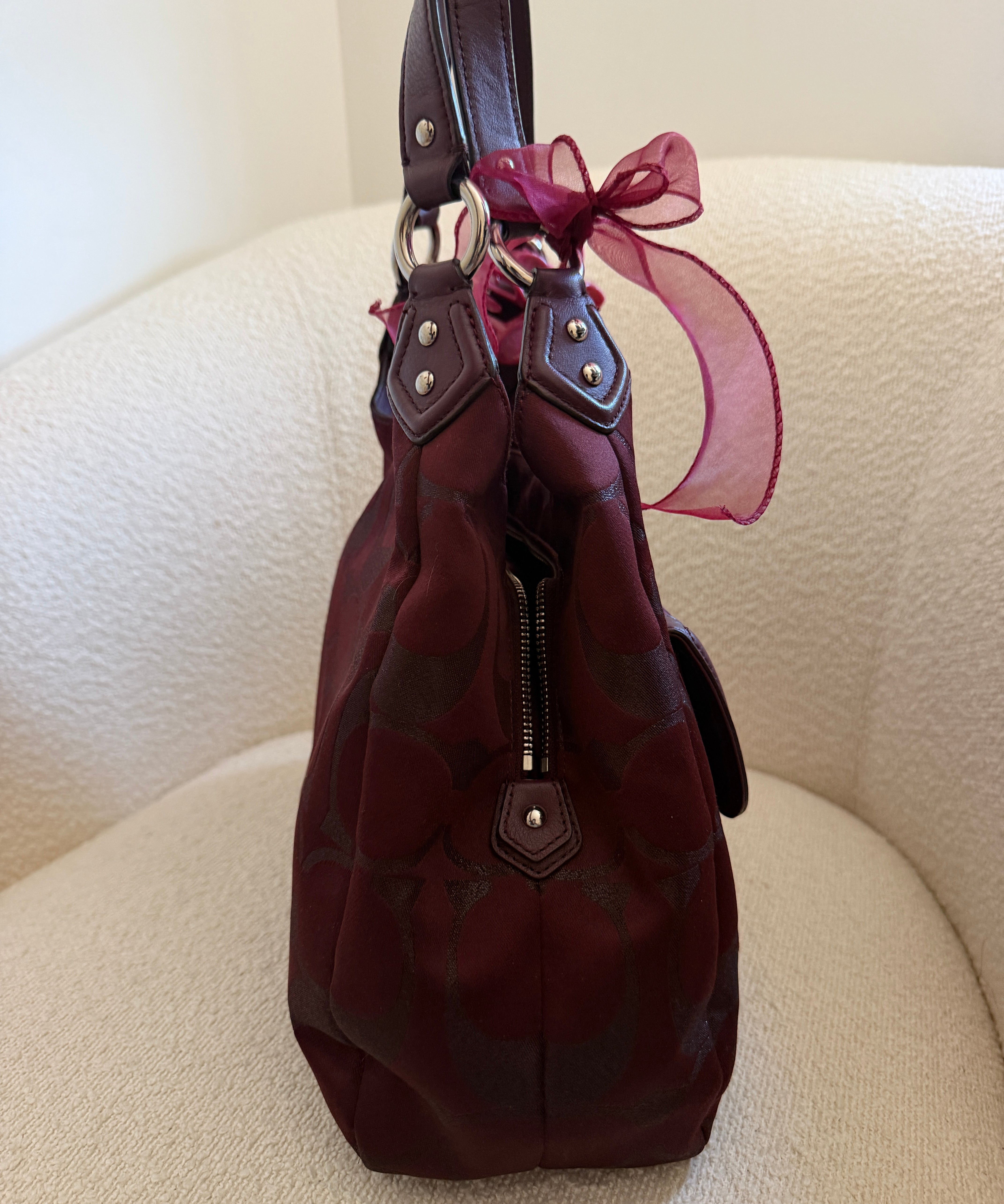 Rare Coach Burgundy Campbell Hobo Bag