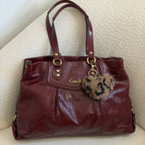 Coach Burgundy Patent Ashley Shoulder Bag
