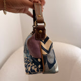 Rare Denim Coach Patchwork Signature Top Handle Pochette