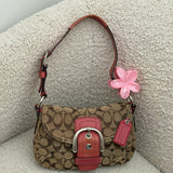 Rare Pink Trim Canvas Mini Soho Bag