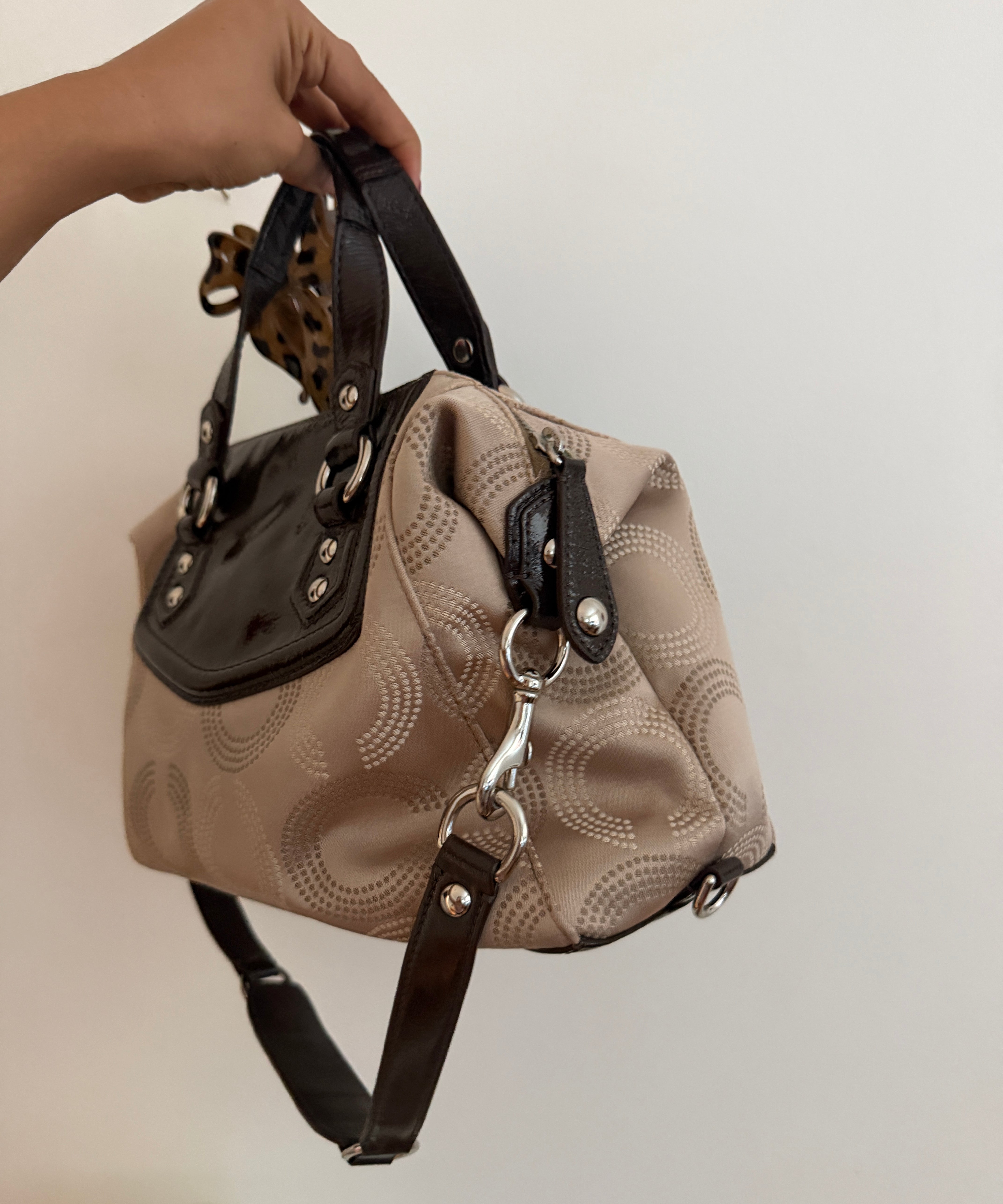 Brown Coach Op Art Sabrina Madison Bag