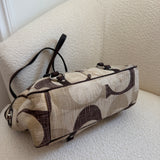 Cream Coach Signature Optic Cotton Tote Bag