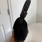 Fendi Black Baguette Cloth Shoulder Bag