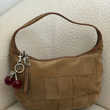 Rare Coach Khaki Patchwork  Suede Ergo Hobo Bag