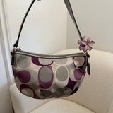 Purple Optic Coach Signature Mini Bag