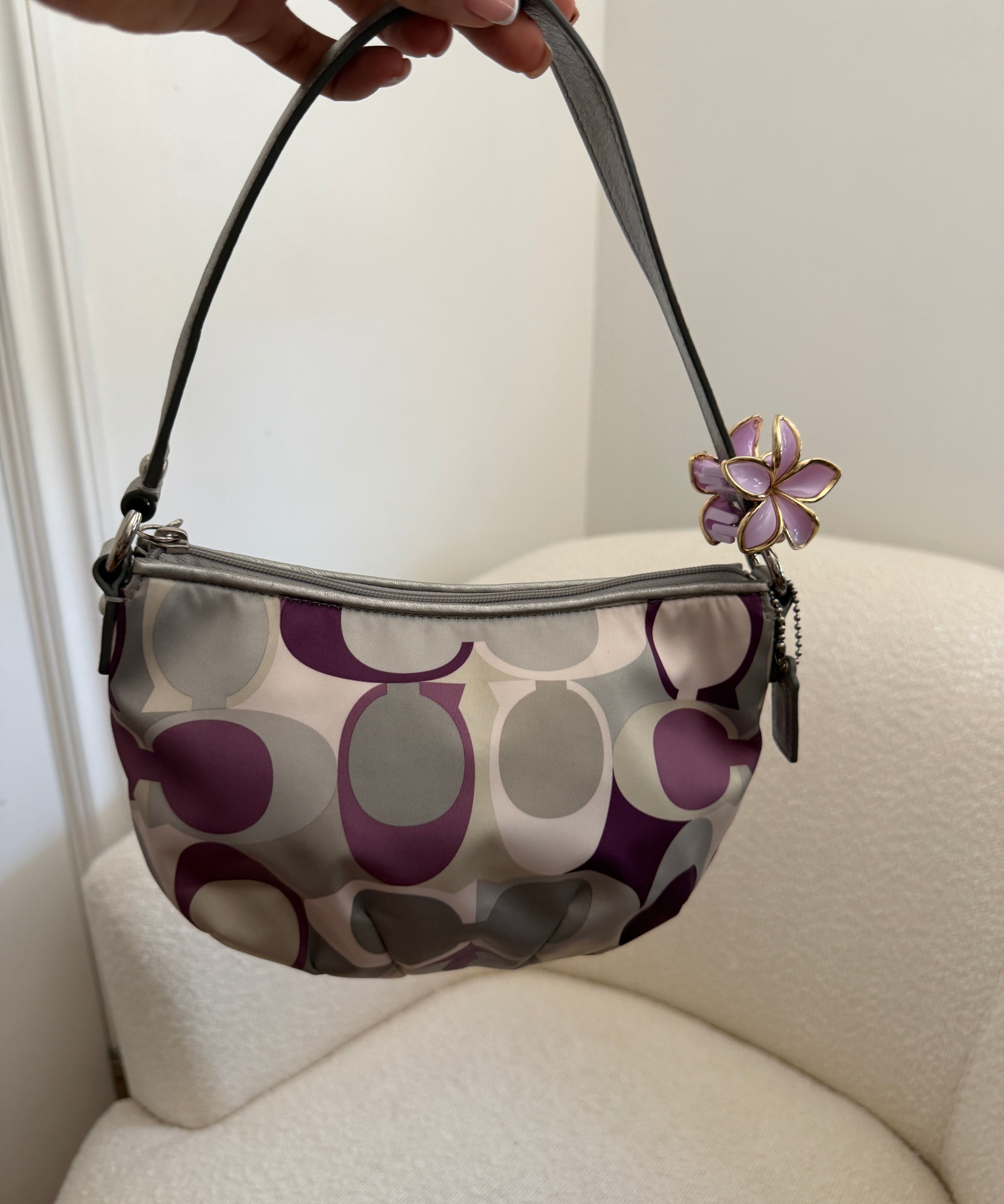 Purple Optic Coach Signature Mini Bag