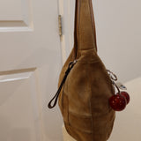 Rare Coach Khaki Patchwork  Suede Ergo Hobo Bag
