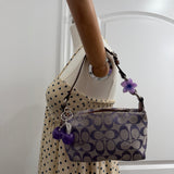 Coach Signature Purple Demi Shoulder Bag