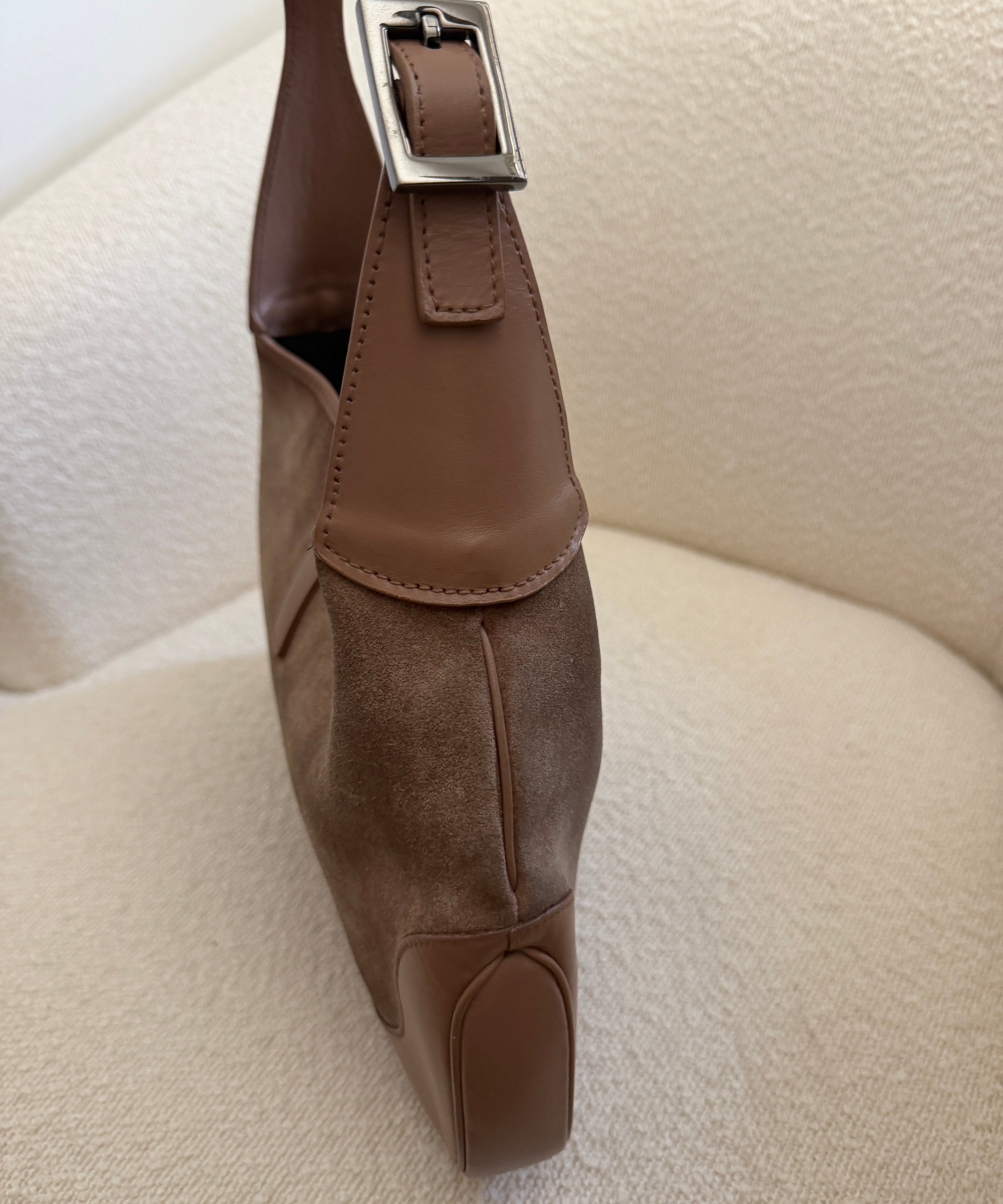 Taupe Suede Gucci Jackie Shoulder Bag