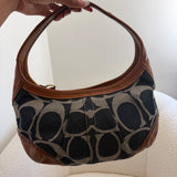 Rare Coach Denim Signature Ergo Hobo Bag