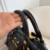 Miu Miu Black Vitello Lux Leather Bag