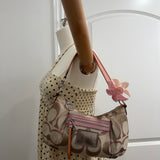 Rare Coach Pink Signature Poppy Shoulder Bag