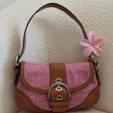 Rare Coach Pink Mini Soho with Brown Trim
