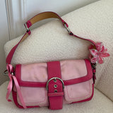 Rare Coach Soho Pink Double Pocket Shoulder Bag