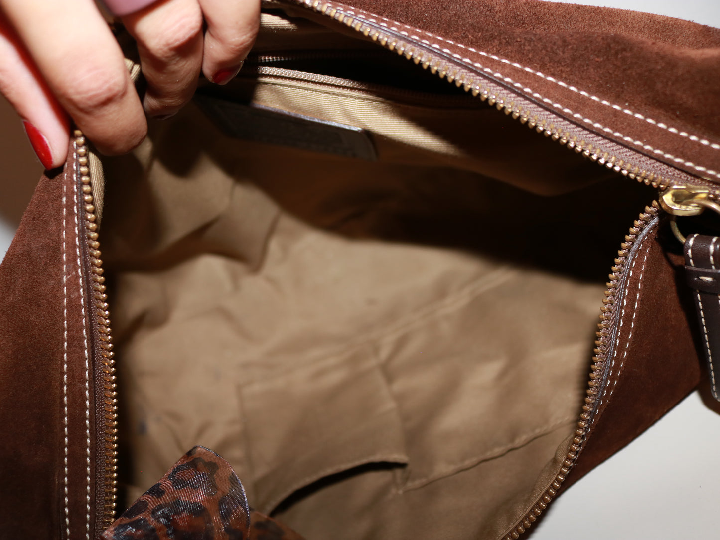 Coach Brown Suede Hobo Bag