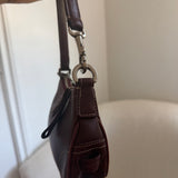 Rare Coach Maroon Leather Demi Hamptons Buckle Bag