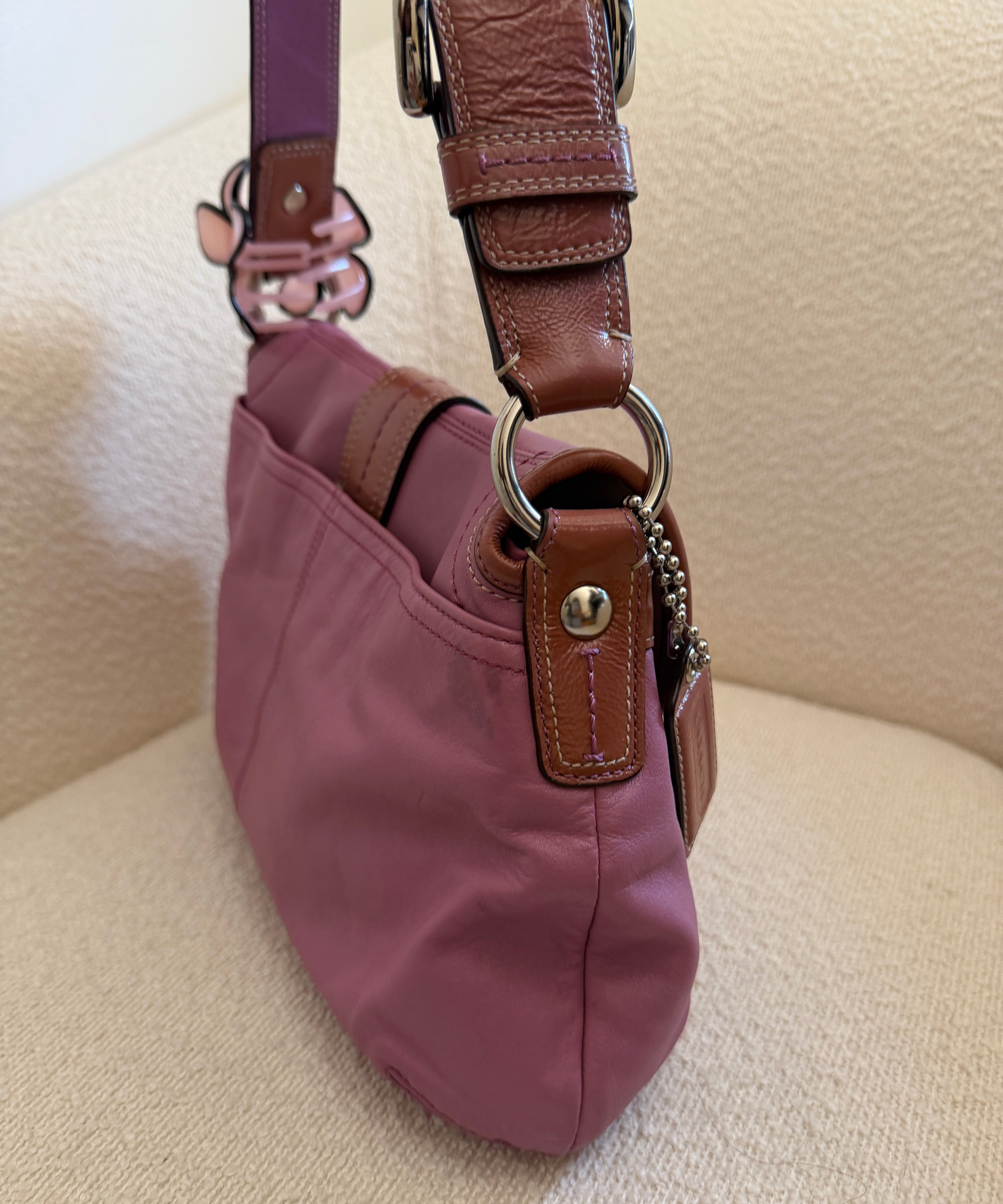 Coach Pink Leather Soho Sufflette Shoulder Bag