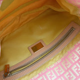 Rare Pink Fendi Zucca Baguette FF Shoulder Bag