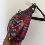 Coach Purple Plaid Poppy Signature Shoulder Bag