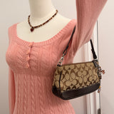 Coach Brown Signature Demi Hamptons Bag