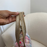 Coach Plaid Madras Poppy Tote Bag