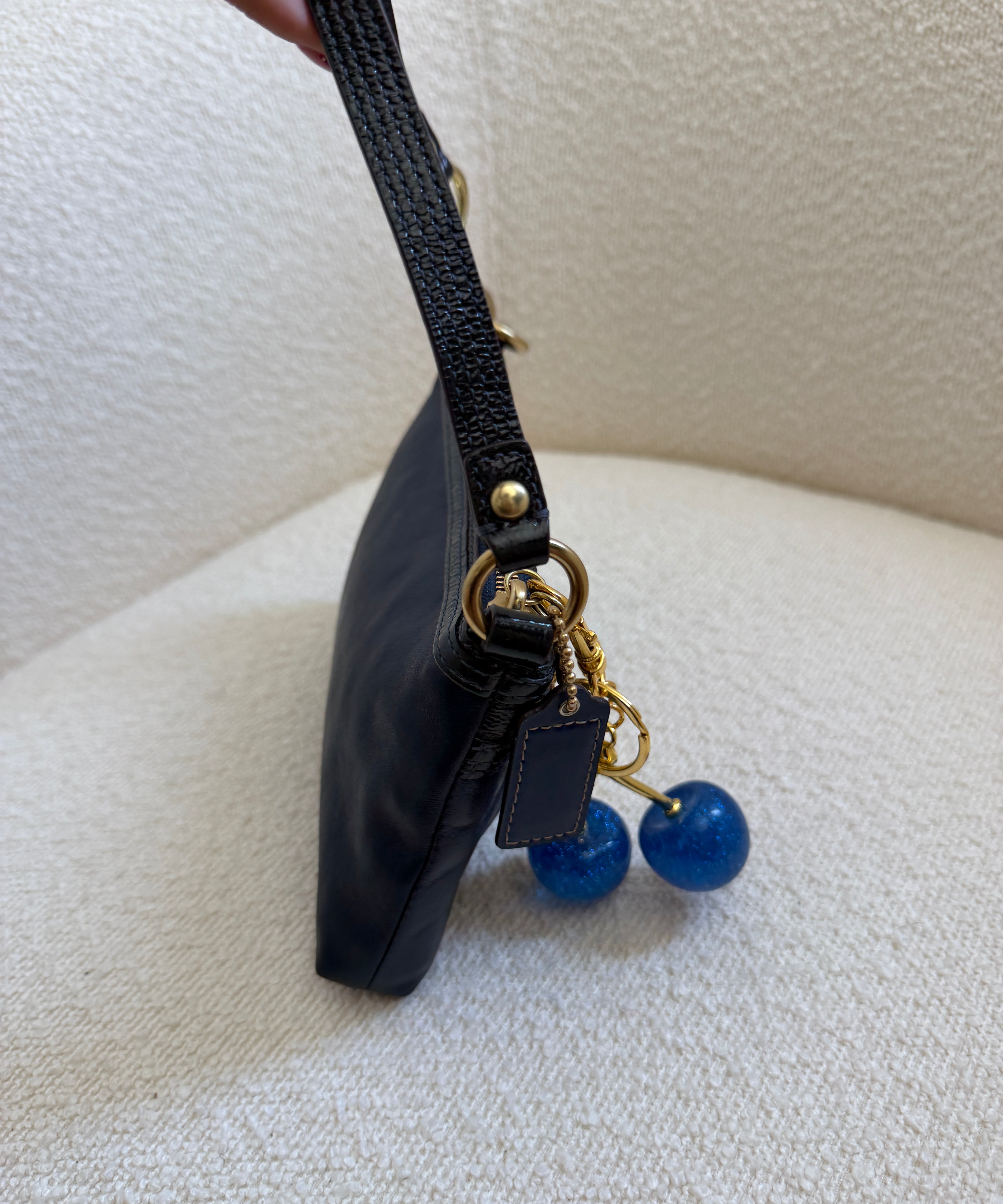 Coach Navy Poppy Mini Shoulder Bag
