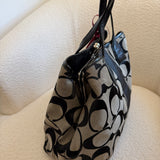 Grey Coach Signature Kisslock Tote Bag