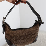 Coach Brown Signature Mini Hobo Bag Set