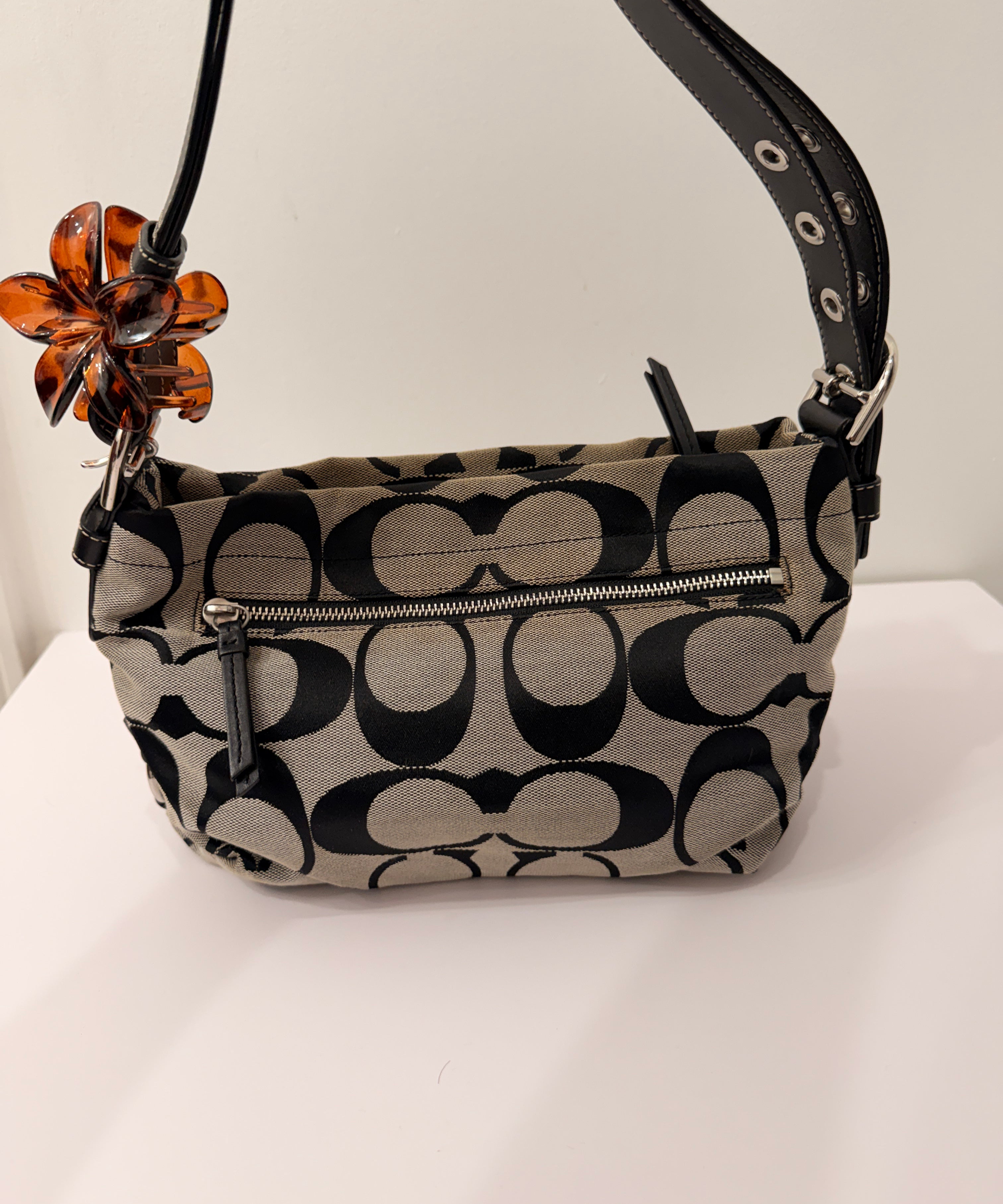 Coach Grey Monogram Shoulder Bag