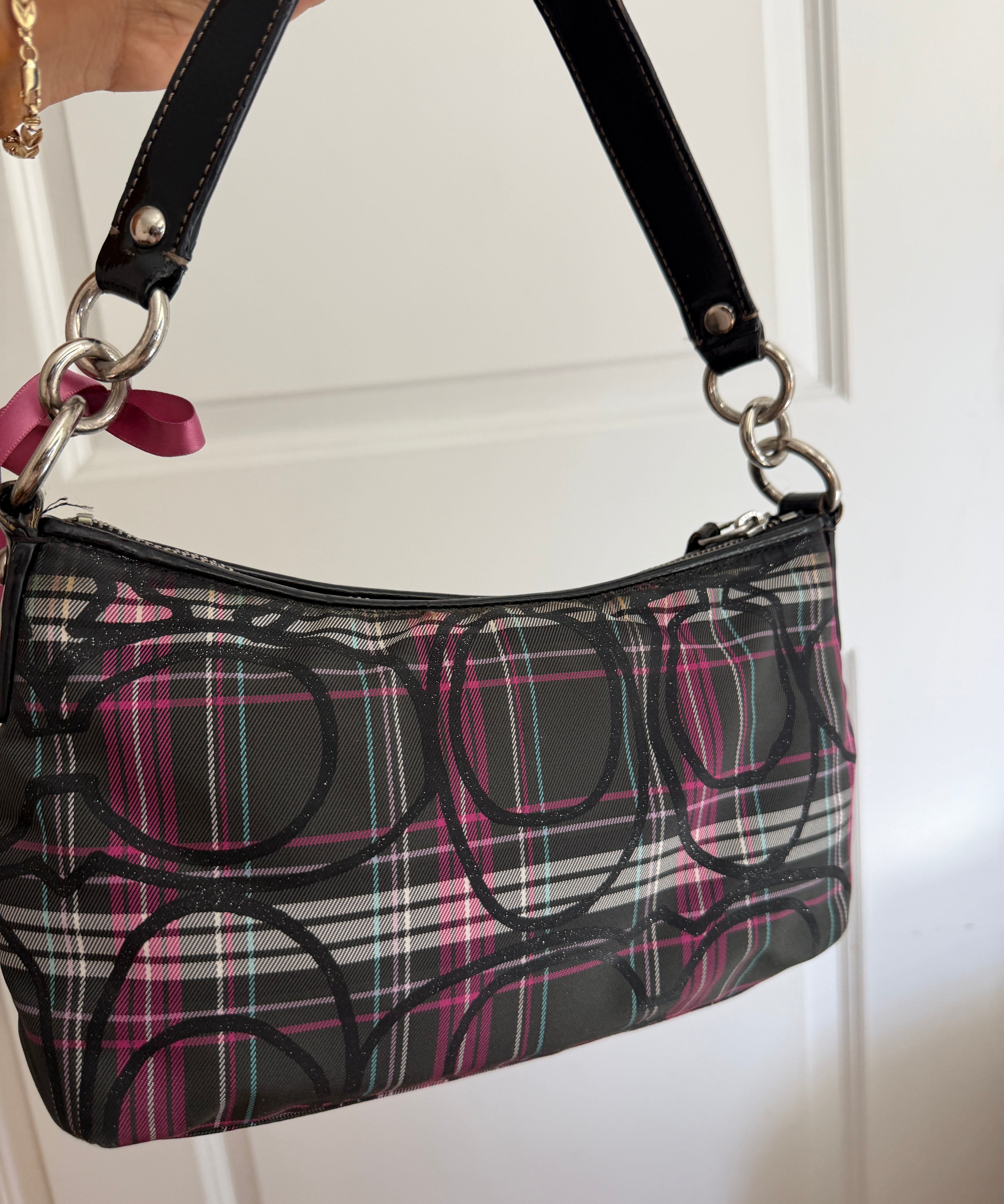 Coach Plaid Poppy Madison Shoulder Bag
