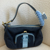 Rare Blue Coach Kisslock Pochette Bag